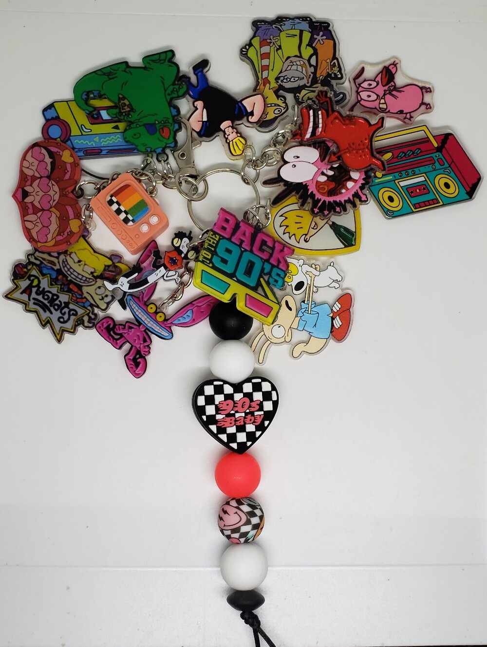 Handmade Cartoon 90s Baby Silicone Focal Bead Keychain